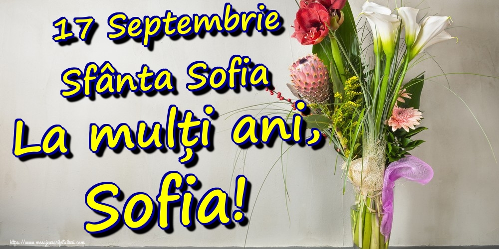 17 Septembrie Sfânta Sofia La mulți ani, Sofia!