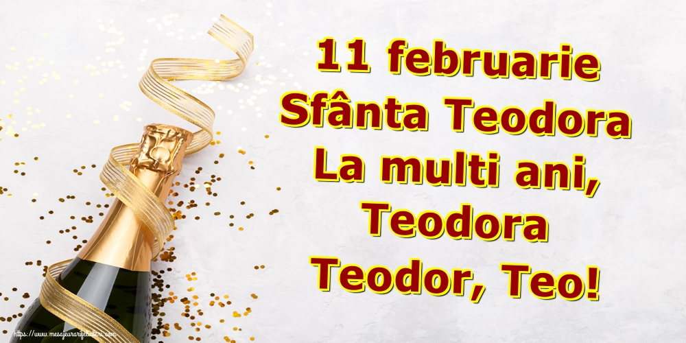 11 februarie Sfânta Teodora La multi ani, Teodora Teodor, Teo!