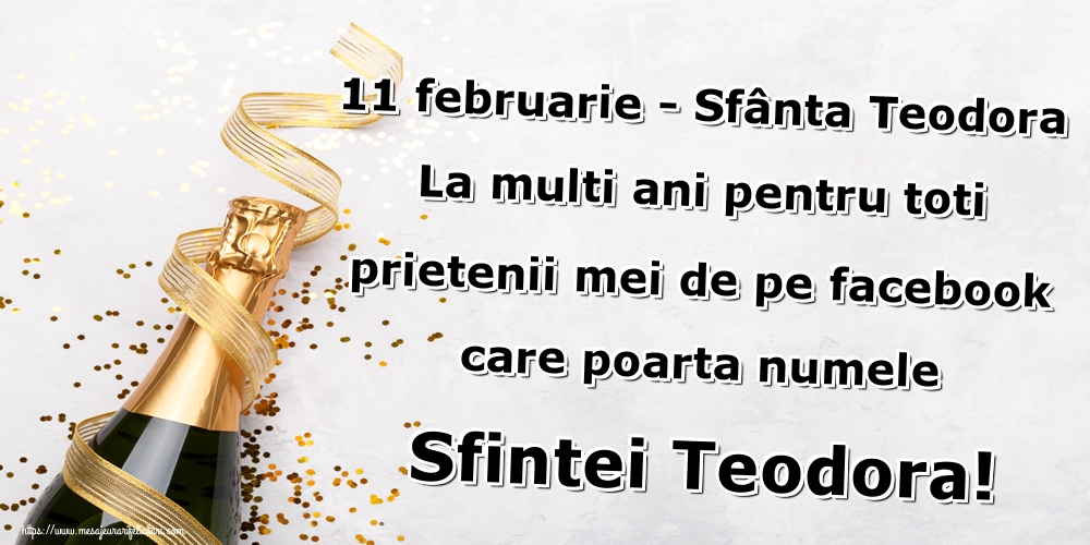 11 februarie - Sfânta Teodora La multi ani pentru toti prietenii mei de pe facebook care poarta numele Sfintei Teodora!