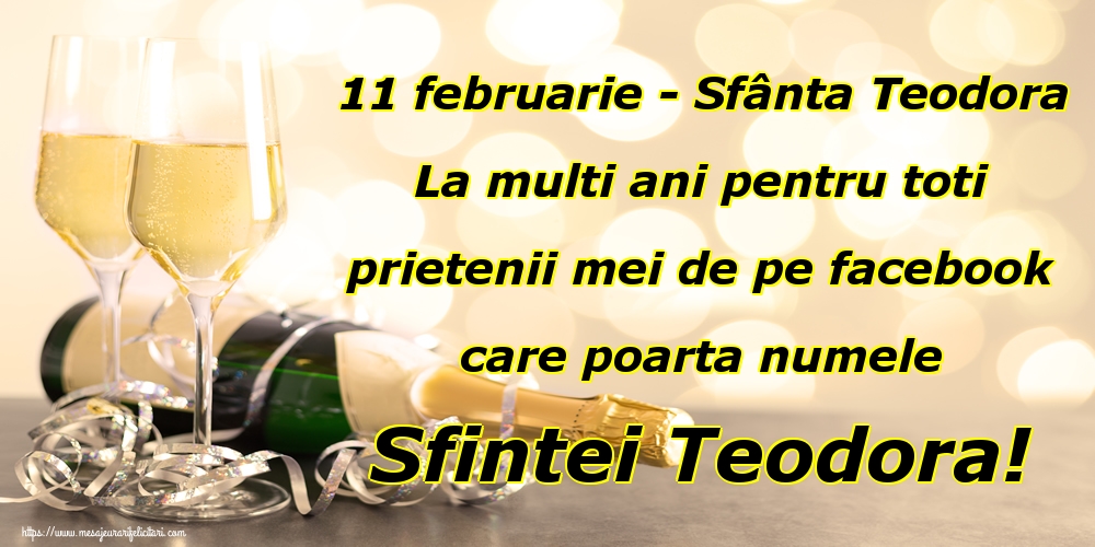 11 februarie - Sfânta Teodora La multi ani pentru toti prietenii mei de pe facebook care poarta numele Sfintei Teodora!