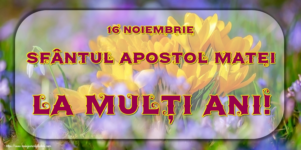 Felicitari de Sfântul Apostol Matei - 16 Noiembrie Sfântul Apostol Matei La mulți ani!