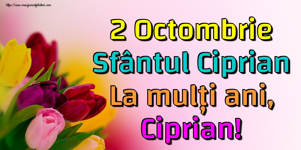 Cele mai apreciate felicitari de Sfântul Ciprian - 2 Octombrie Sfântul Ciprian La mulți ani, Ciprian!