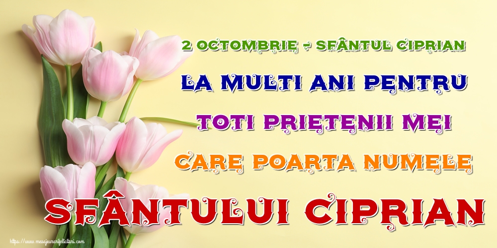 2 Octombrie - Sfântul Ciprian La multi ani pentru toti prietenii mei care poarta numele Sfântului Ciprian