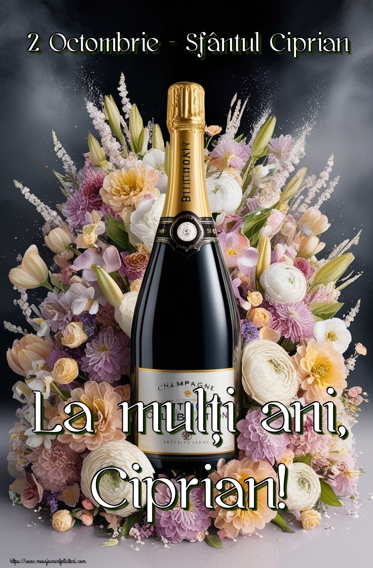 2 Octombrie - Sfântul Ciprian La mulți ani, Ciprian!