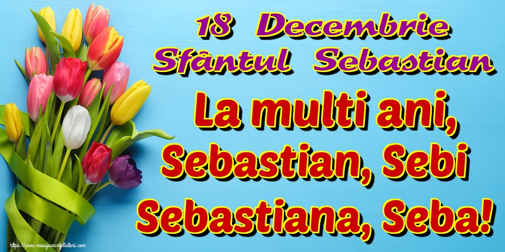 Felicitari de Sfântul Sebastian - 18 Decembrie Sfântul Sebastian La multi ani, Sebastian, Sebi Sebastiana, Seba! - mesajeurarifelicitari.com