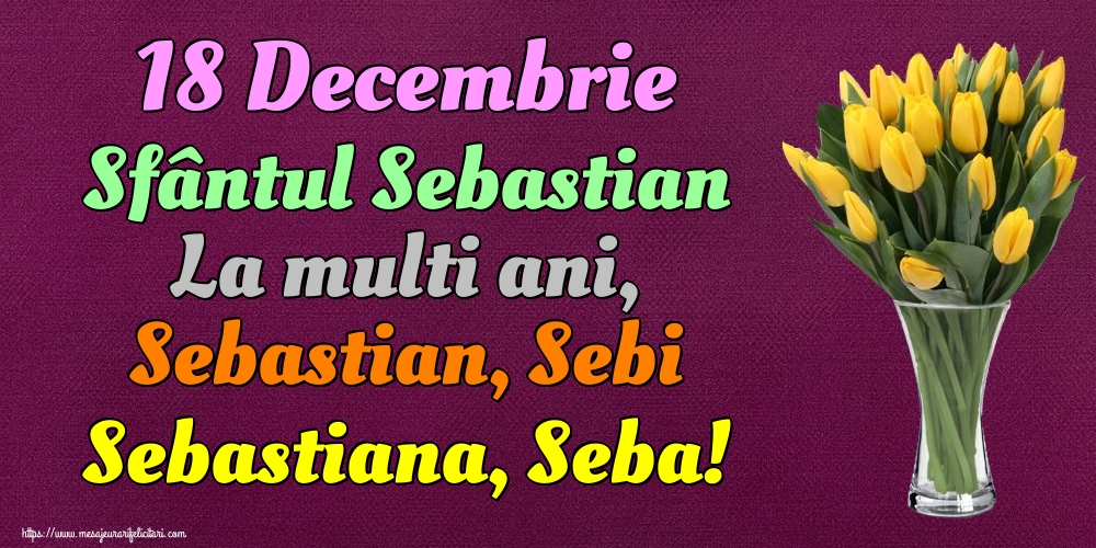 Felicitari de Sfântul Sebastian - 18 Decembrie Sfântul Sebastian La multi ani, Sebastian, Sebi Sebastiana, Seba!