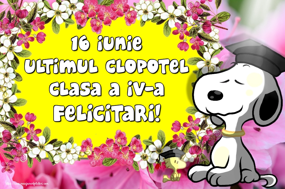 16 Iunie Ultimul Clopotel Clasa a IV-a Felicitari!