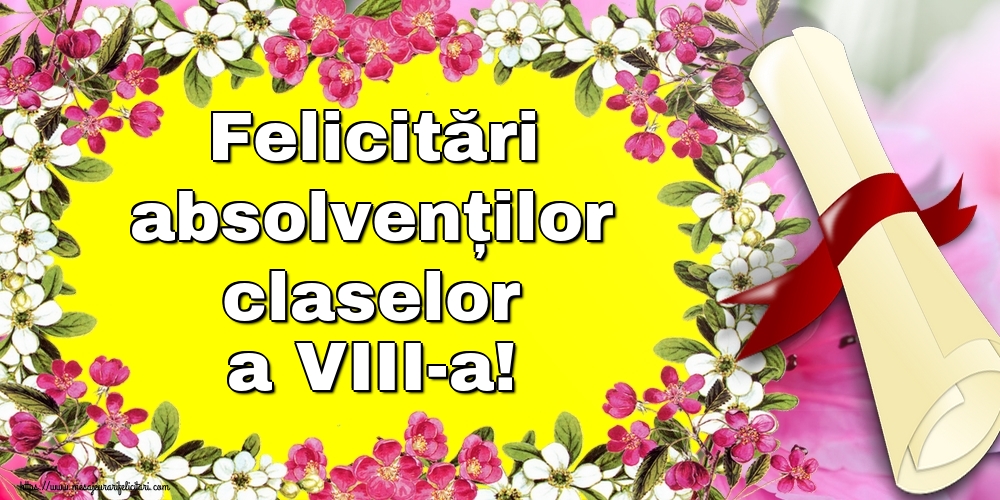 Felicitări absolvenților claselor a VIII-a!
