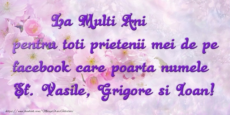 La multi ani de Sfintii Vasile, Grigore si Ioan!