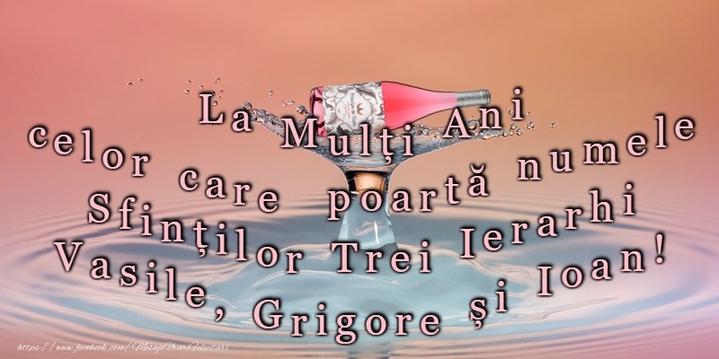 Felicitari de Sfintii Vasile, Grigore si Ioan - La multi ani de Sfintii Vasile, Grigore si Ioan! - mesajeurarifelicitari.com