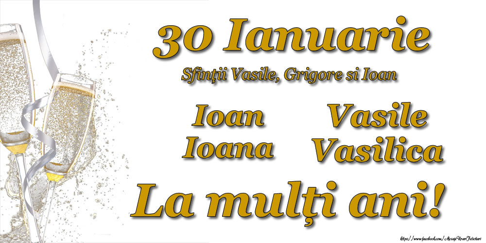 Felicitari de Sfintii Vasile, Grigore si Ioan - 30 Ianuarie - Sfinții Vasile, Grigore si Ioan - La multi ani! - mesajeurarifelicitari.com