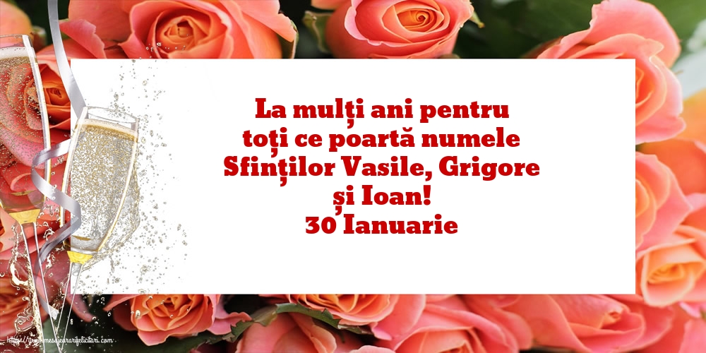 Felicitari de Sfintii Vasile, Grigore si Ioan - 30 Ianuarie - mesajeurarifelicitari.com