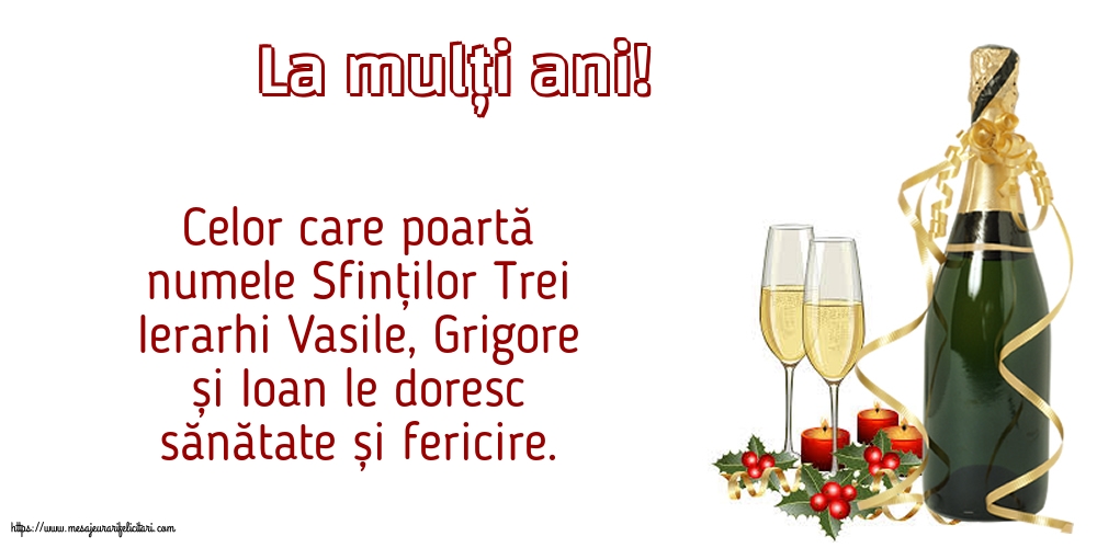 Sfintii Vasile, Grigore si Ioan La mulți ani!