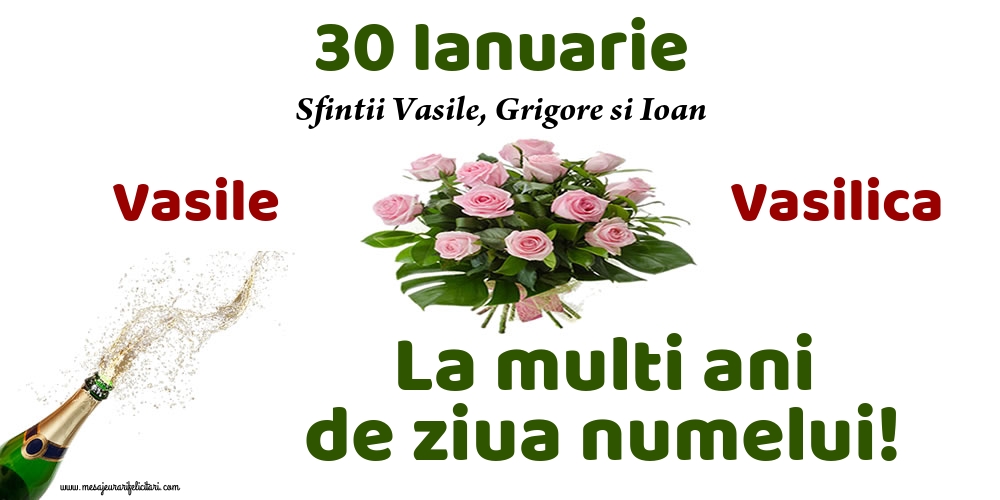 Felicitari de Sfintii Vasile, Grigore si Ioan - 30 Ianuarie  - Sfintii Vasile, Grigore si Ioan - mesajeurarifelicitari.com