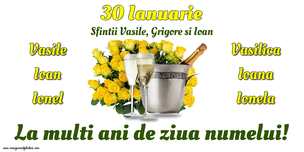 Felicitari de Sfintii Vasile, Grigore si Ioan - 30 Ianuarie  - Sfintii Vasile, Grigore si Ioan - mesajeurarifelicitari.com