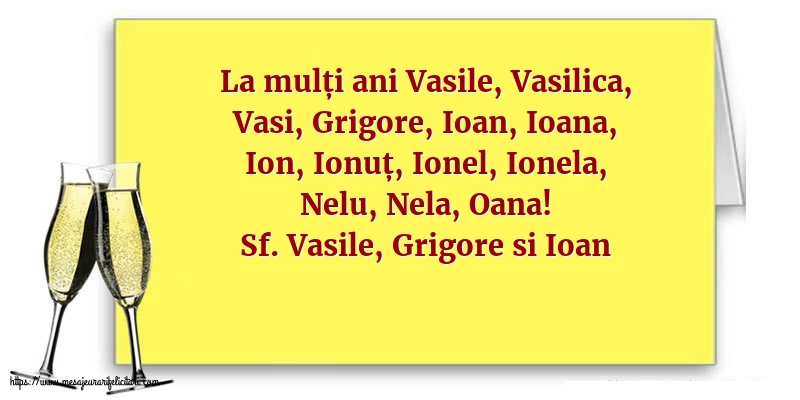 Sfintii Vasile, Grigore si Ioan 30 Ianuarie - Sf. Vasile, Grigore si Ioan