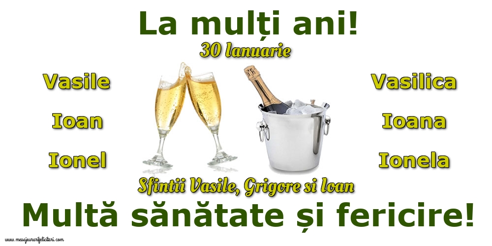 Felicitari de Sfintii Vasile, Grigore si Ioan - 30 Ianuarie - Sfintii Vasile, Grigore si Ioan - mesajeurarifelicitari.com