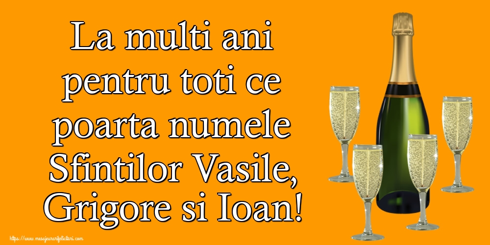 Sfintii Vasile, Grigore si Ioan La multi ani pentru toti ce poarta numele Sfintilor Vasile, Grigore si Ioan!
