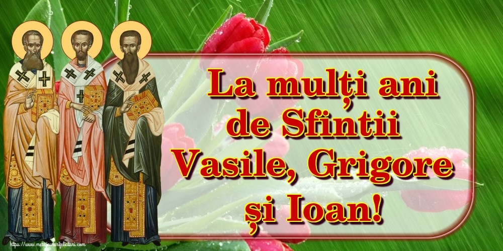 Felicitari de Sfintii Vasile, Grigore si Ioan - La mulți ani de Sfintii Vasile, Grigore și Ioan! - mesajeurarifelicitari.com