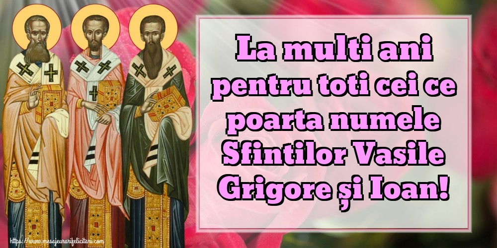 La multi ani pentru toti cei ce poarta numele Sfintilor Vasile Grigore și Ioan!