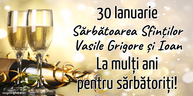 Felicitari de Sfintii Vasile, Grigore si Ioan - 30 Ianuarie La mulți ani de Sf. Vasile Grigore și Ioan!