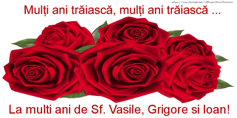 Multi ani traiasca, multi ani traiasca ... La multi ani de Sf. Vasile, Grigore si Ioan!