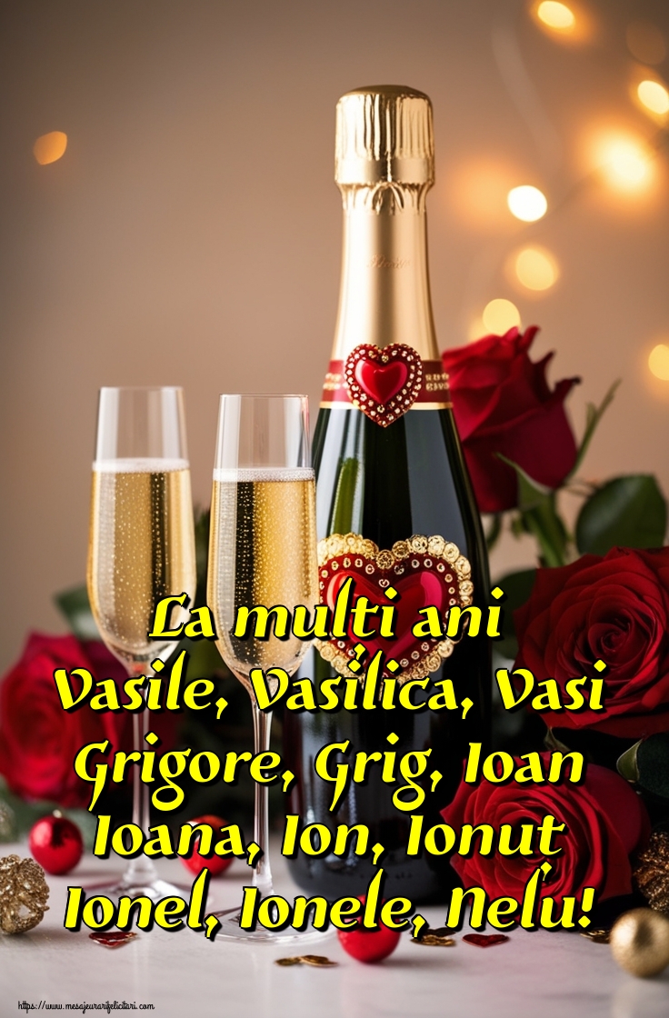 La mulți ani Vasile, Vasilica, Vasi Grigore, Grig, Ioan Ioana, Ion, Ionuț Ionel, Ionele, Nelu!