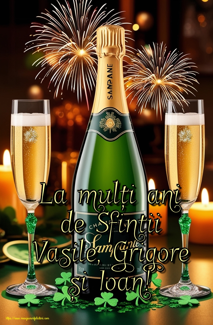 Felicitari de Sfintii Vasile, Grigore si Ioan - La mulți ani de Sfintii Vasile, Grigore și Ioan! - mesajeurarifelicitari.com
