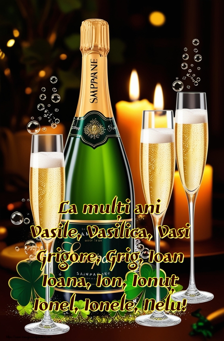 Felicitari de Sfintii Vasile, Grigore si Ioan - La mulți ani Vasile, Vasilica, Vasi Grigore, Grig, Ioan Ioana, Ion, Ionuț Ionel, Ionele, Nelu! - mesajeurarifelicitari.com