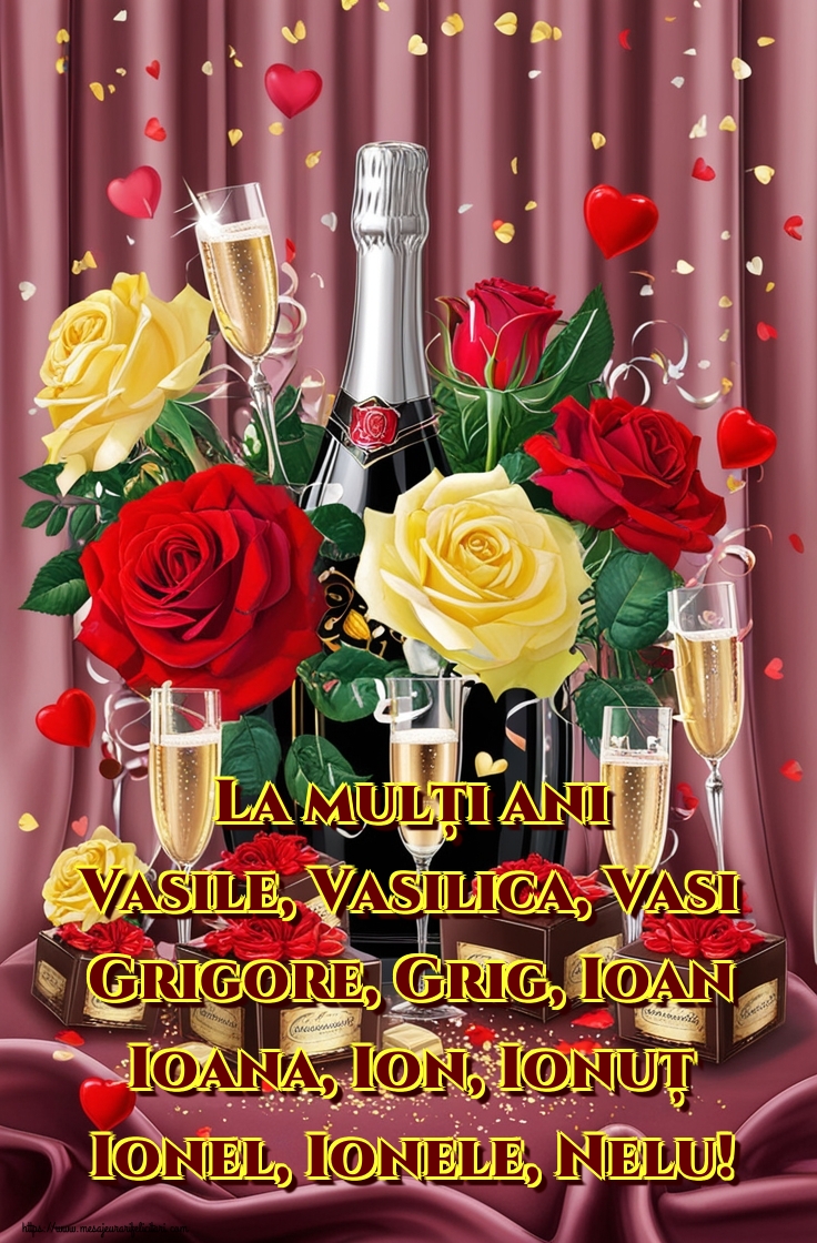 Felicitari de Sfintii Vasile, Grigore si Ioan - La mulți ani Vasile, Vasilica, Vasi Grigore, Grig, Ioan Ioana, Ion, Ionuț Ionel, Ionele, Nelu! - mesajeurarifelicitari.com