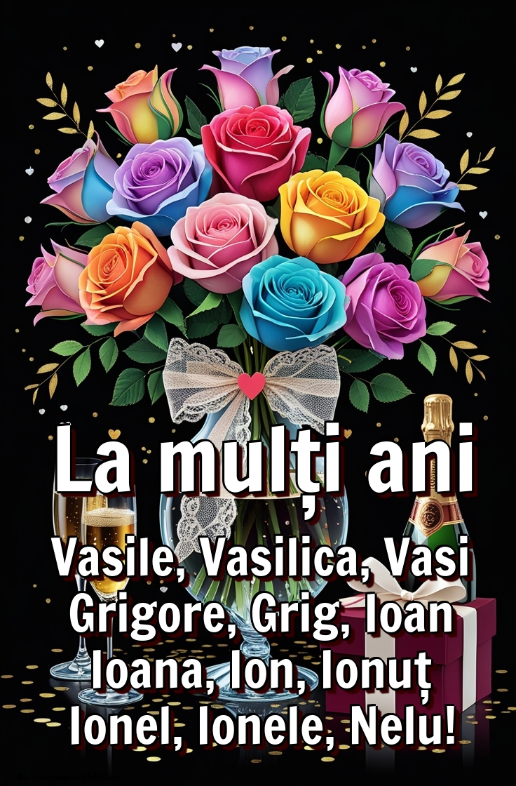 Felicitari de Sfintii Vasile, Grigore si Ioan - La mulți ani Vasile, Vasilica, Vasi Grigore, Grig, Ioan Ioana, Ion, Ionuț Ionel, Ionele, Nelu! - mesajeurarifelicitari.com
