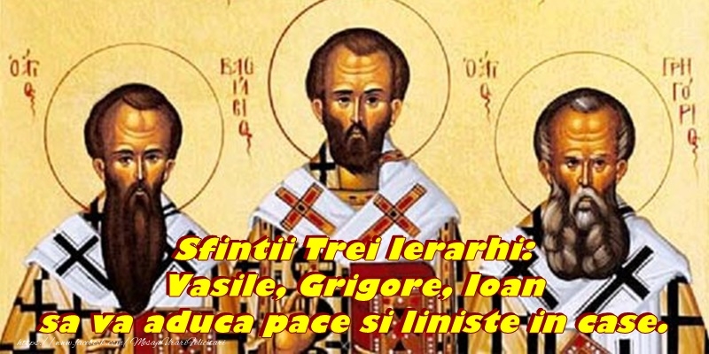 Sfintii Trei Ierarhi Vasile, Grigore si Ioan sa va aduca pace si liniste in case.
