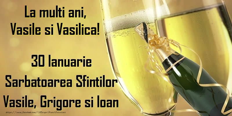 30 Ianuarie - Sarbatoarea Sfintilor Vasile, Grigore si Ioan La multi ani, Vasile si Vasilica!