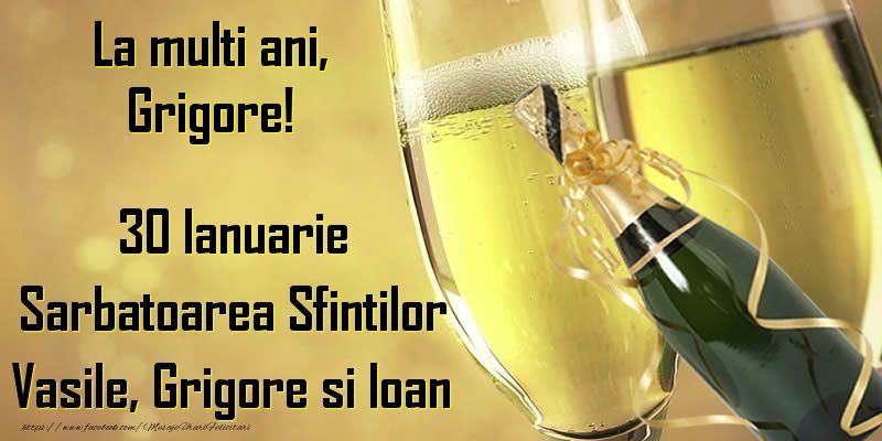 30 Ianuarie - Sarbatoarea Sfintilor Vasile, Grigore si Ioan La multi ani, Grigore!