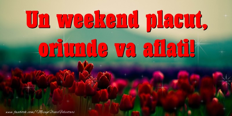 Weekend Un weekend placut, oriunde va aflati!