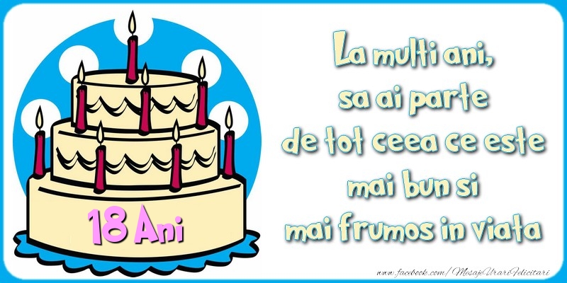 Felicitari de zi de nastere cu varsta - 18 ani - La multi ani! - mesajeurarifelicitari.com