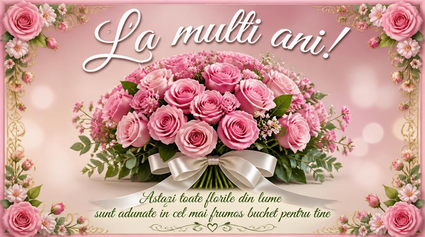 Astazi toate florile din lume sunt adunate in cel mai frumos buchet pentru tine