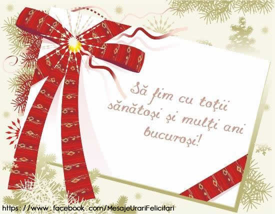 Sa fim cu totii sanatosi si multi ani bucurosi!