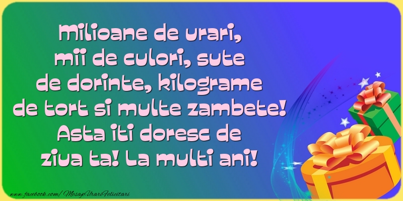 Felicitari de zi de nastere - La multi ani! - mesajeurarifelicitari.com
