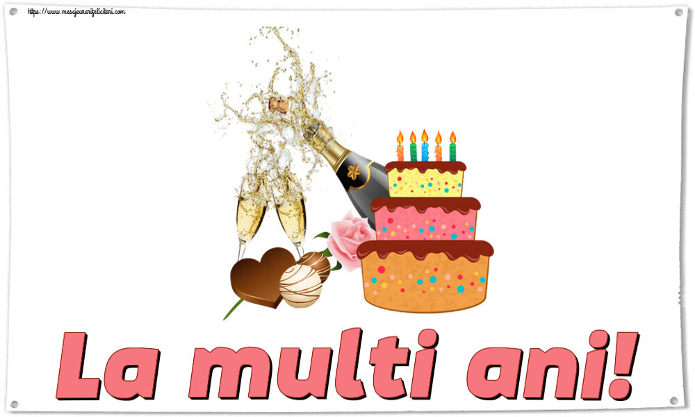 Zi de nastere La multi ani! ~ șampanie și tort cu lumânări