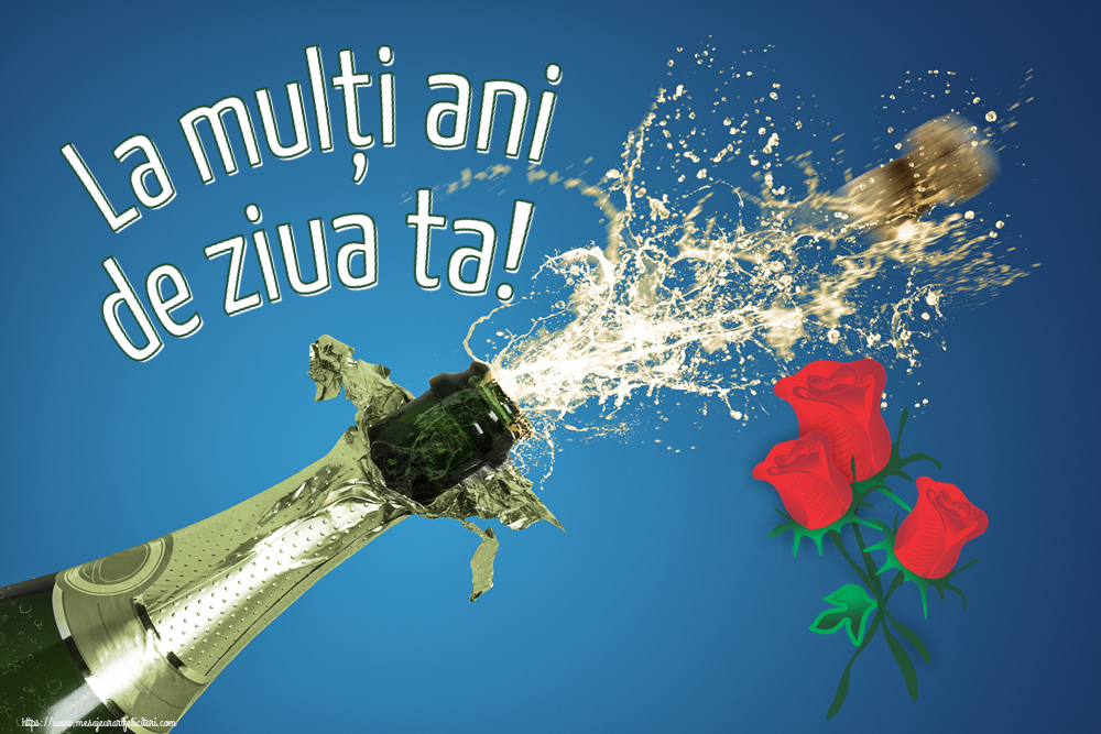 Descarca felicitarea - Felicitari de zi de nastere - 🌼🥳 La mulți ani de ziua ta! ~ trei trandafiri roșii desenați - mesajeurarifelicitari.com