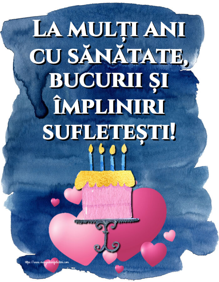 Zi de nastere La mulți ani cu sănătate, bucurii și împliniri sufletești! ~ tort cu inimioare roz