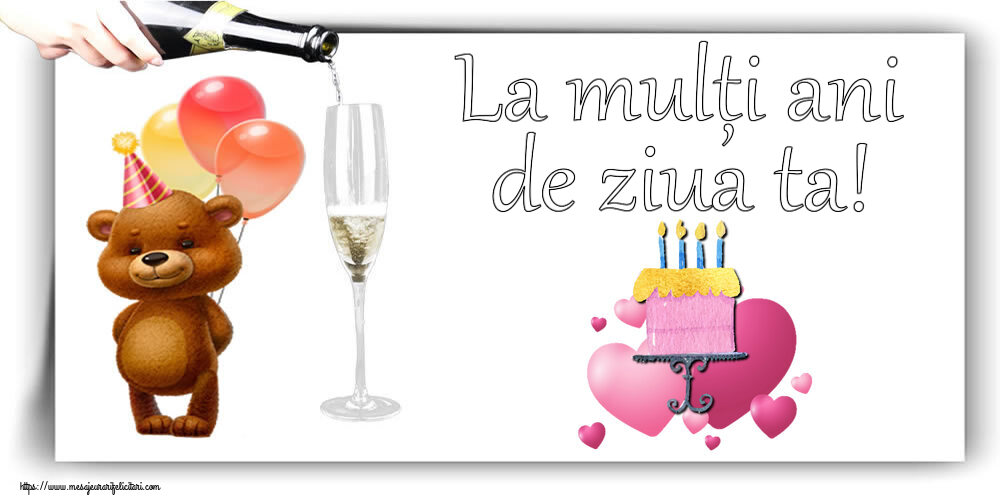 Zi de nastere La mulți ani de ziua ta! ~ tort cu inimioare roz