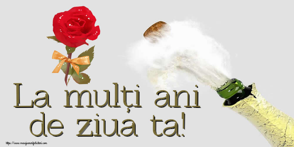 Felicitari de zi de nastere - La mulți ani de ziua ta! ~ un trandafir rosu pictat - mesajeurarifelicitari.com