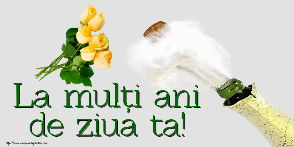 Felicitari de zi de nastere - La mulți ani de ziua ta! ~ șapte trandafiri galbeni - mesajeurarifelicitari.com