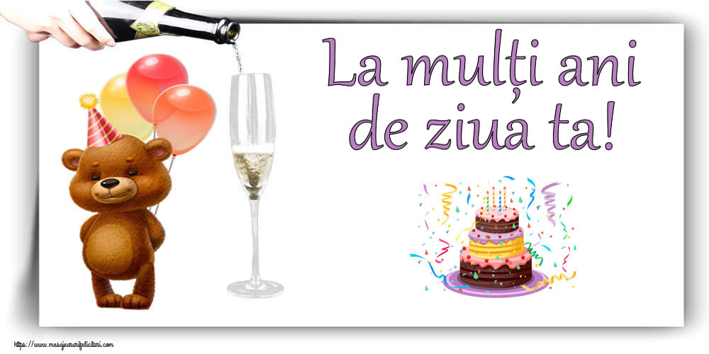 Zi de nastere La mulți ani de ziua ta! ~ tort și confeti