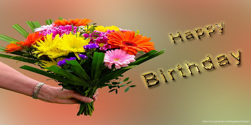 Felicitari de zi de nastere in Engleza - Happy Birthday Flowers