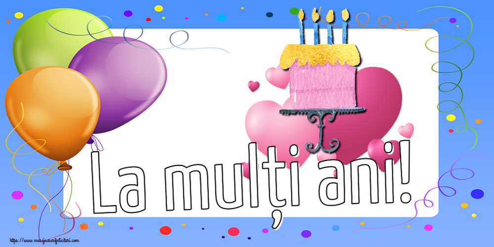 La mulți ani! ~ tort cu inimioare roz