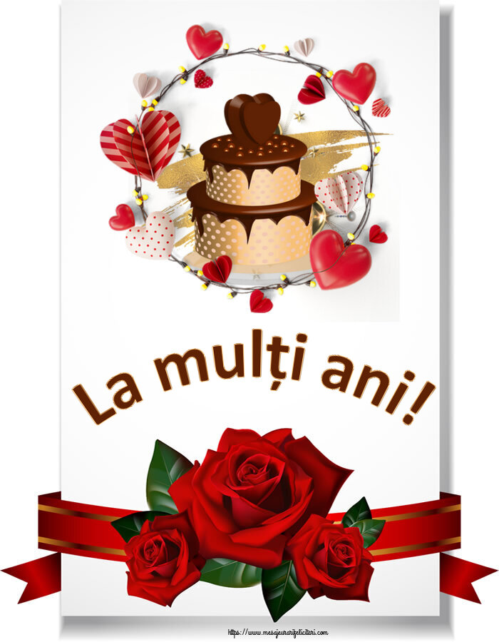La mulți ani! ~ tort de ciocolată cu inimioare