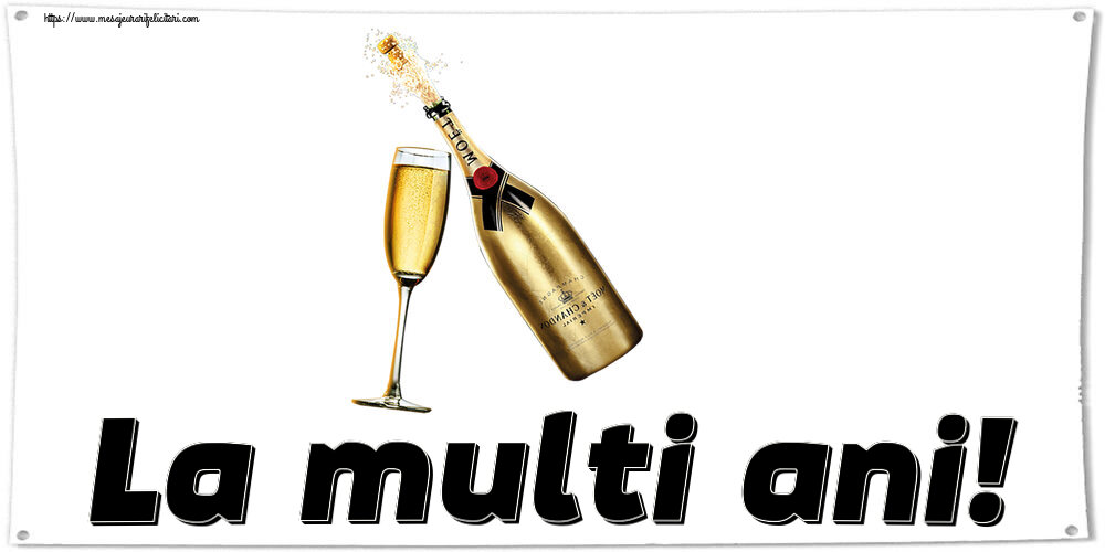 Felicitari de zi de nastere - La multi ani! ~ șampanie cu pahar - mesajeurarifelicitari.com